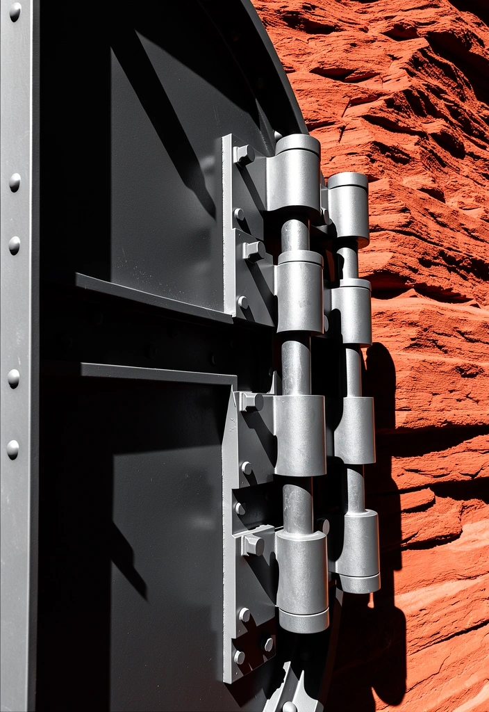 Detailed precision engineering inside a bank vault